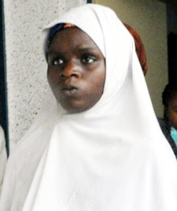 Freed Ese Oruru at Police Headquarters, Abuja, yesterday.